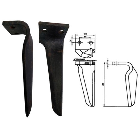Dente per erpice rotante dominator dx piatto 100 x 12 offerta