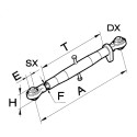 Terzo punto meccanico per trattore cm 58 / 73 - Ø fori 19,3 mm
