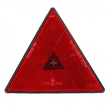Catadiottro triangolare rosso per rimorchio a 2 fori - 162 x 142 mm