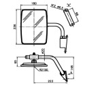 Specchio retrovisore per trattore Fiat - Same completo Sx per cabine