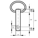 Spinotto d'attacco traino 135 x 25 mm con maniglia