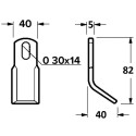 Coltello per trincia a Y - 40 x 5 x 82 con asola 30 x 14 mm Zappator