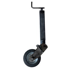 Servotimone telescopico con ruota in gomma per rimorchi D. 60 mm corsa 240 x 800