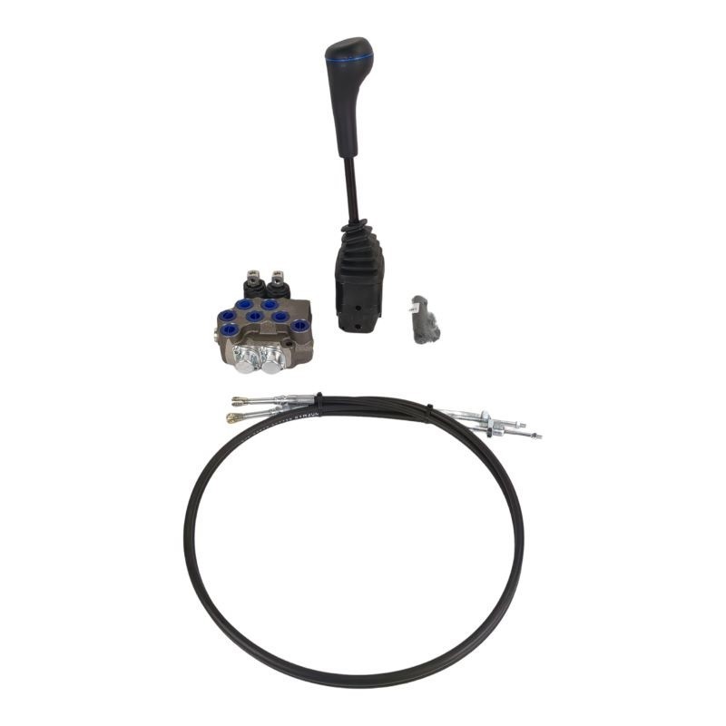 Distributore idraulico ML per pala trattore doppio effetto completo di cavi 1,5 metri e Joystick