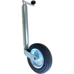 Servotimone con ruota in gomma 200x50 per carrelli rimorchi