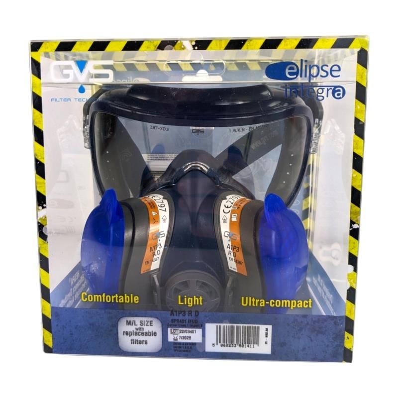 Maschera Antigas Elipse A1P3 - Con Filtri Per Gas, Vapori E Polveri, Leggera E Compatta