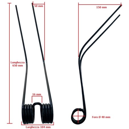 Molla per giroandanatore Cimac Gherardi 650x104 foro 48