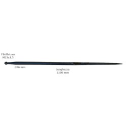 Punta per caricatore rotoballa completa di dado 1100 mm misure