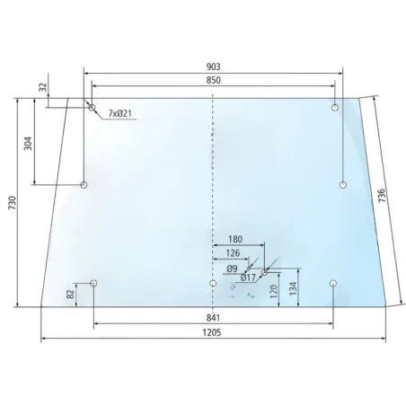 Vetro lunotto per trattore Landini Massey Ferguson 3306547M2